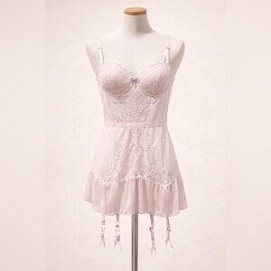 Sophie B. Lace Accent Chemise in Soft Pink